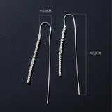 925 Silver Tassel Ear Line Long Earrings