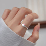 925 Sterling Silver Rabbit Opening Ring for Kids