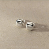 925 Sterling Silver Smooth Square Earrings Hoops Women