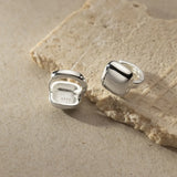 925 Sterling Silver Smooth Square Earrings Hoops Women