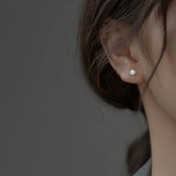 Synthetic Opal Round Women Earrings 925 Sterling Silver Ear Jewelry