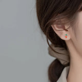925 Sterling Silver Rabbit Carrot Stud Earrings For Kids