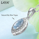 925 Silver Marquise Garnet Pendant Necklace for Women Wedding