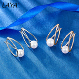 LAYA 925 Silver Freshwater Pearl Bead Earrings