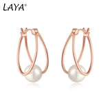 LAYA 925 Silver Freshwater Pearl Bead Earrings
