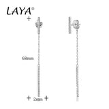 LAYA 925 Silver Zircon Dangle Earrings Women Jewelry