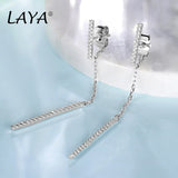 LAYA 925 Silver Zircon Dangle Earrings Women Jewelry