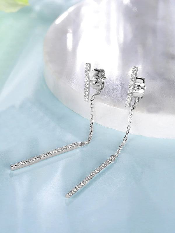 LAYA 925 Silver Zircon Dangle Earrings Women Jewelry