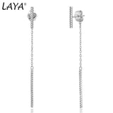 LAYA 925 Silver Zircon Dangle Earrings Women Jewelry