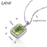 925 Silver Square Lemon Quartz Pendant Necklace Wedding Jewelry