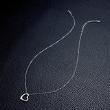 LAYA 925 Silver Moissanite Heart Necklace Wedding Jewelry