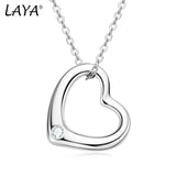 LAYA 925 Silver Moissanite Heart Necklace Wedding Jewelry