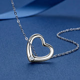 LAYA 925 Silver Moissanite Heart Necklace Wedding Jewelry