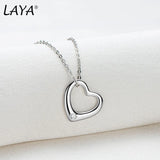 LAYA 925 Silver Moissanite Heart Necklace Wedding Jewelry