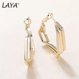 LAYA 925 Silver Needle Stud Earrings Hoop Earrings Hot Copper Cross