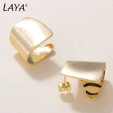 LAYA 925 Silver Needle Stud Earrings Hoop Earrings Hot Copper Cross
