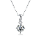 LAYA 925 Silver 0.5ct Moissanite Clavicle Chain Pendant Necklace