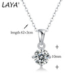 LAYA 925 Silver 0.5ct Moissanite Clavicle Chain Pendant Necklace