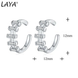 LAYA 925 Silver Cuff Earcuff with Cubic Zircon Clip