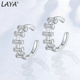 LAYA 925 Silver Cuff Earcuff with Cubic Zircon Clip