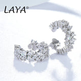 LAYA 925 Silver Cuff Earrings Zircon Modern Jewelry