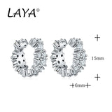 LAYA 925 Silver Cuff Earrings Zircon Modern Jewelry