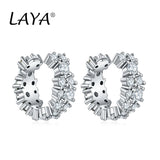 LAYA 925 Silver Cuff Earrings Zircon Modern Jewelry