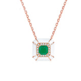 LAYA 925 Silver Crystal Glass Zircon Enamel Necklace Set Wedding Jewelry