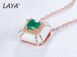LAYA 925 Silver Crystal Glass Zircon Enamel Necklace Set Wedding Jewelry