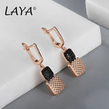 LAYA 925 Silver High Zircon Earrings For Girls' Party Gift