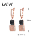 LAYA 925 Silver High Zircon Earrings For Girls' Party Gift