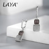 LAYA 925 Silver High Zircon Earrings For Girls' Party Gift
