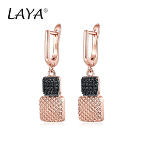 LAYA 925 Silver High Zircon Earrings For Girls' Party Gift