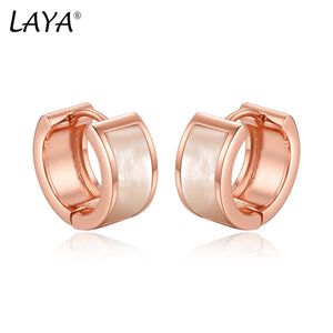 LAYA 925 Silver Hoop Earrings Agate Piercing Ear Fine Jewelry