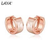 LAYA 925 Silver Hoop Earrings Agate Piercing Ear Fine Jewelry