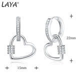 LAYA 925 Silver Heart Zircon Huggie Earrings