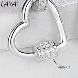 LAYA 925 Silver Heart Zircon Huggie Earrings