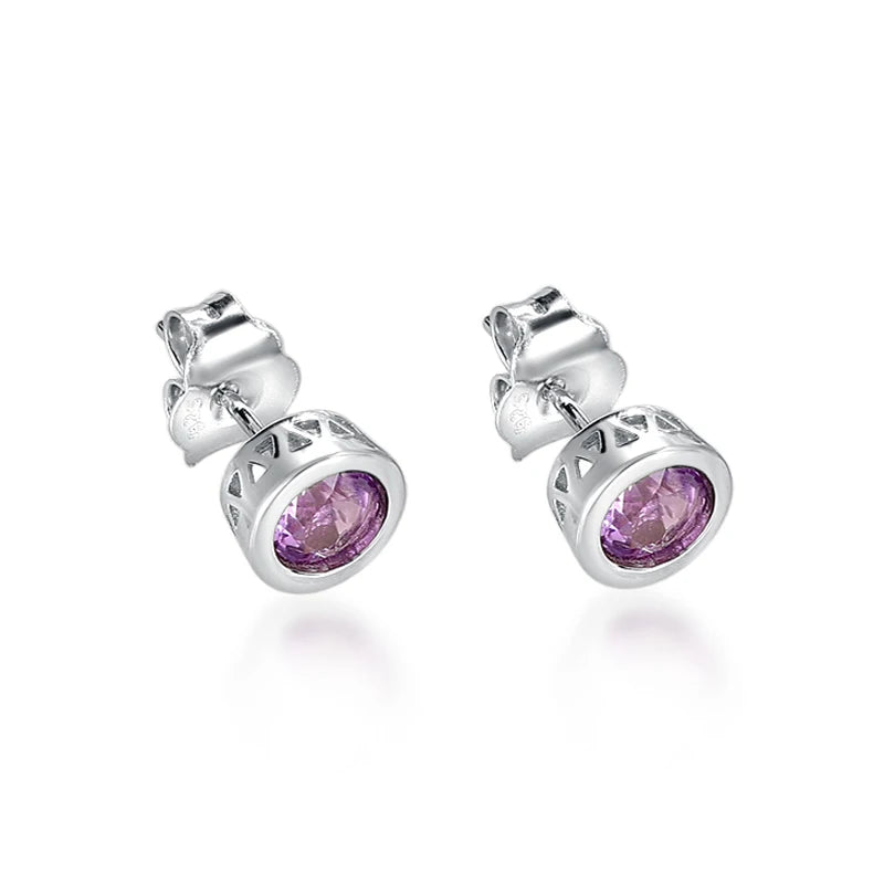 Laya Amethyst Sterling Silver Stud Earrings
