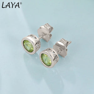 LAYA Peridot Sterling Silver Stud Earrings for Women