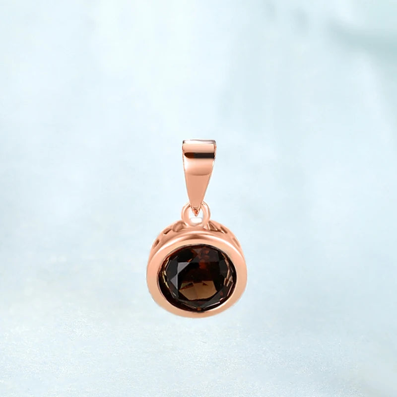 LAYA Smoky Quartz Pendant Necklace 925 Sterling Silver