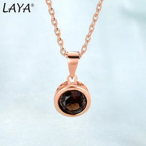 LAYA Smoky Quartz Pendant Necklace 925 Sterling Silver