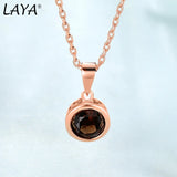 LAYA Smoky Quartz Pendant Necklace 925 Sterling Silver