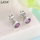 LAYA Sterling Silver Smoky Quartz Stud Earrings For Women
