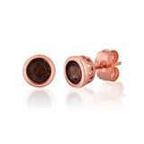 LAYA Sterling Silver Smoky Quartz Stud Earrings For Women