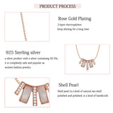 LAYA 925 Silver Shell Necklace Sparkling Zircon Jewelry
