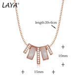 LAYA 925 Silver Shell Necklace Sparkling Zircon Jewelry