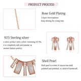 LAYA 925 Silver Shell Stud Earrings Zircon Wedding Jewelry