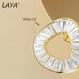 LAYA 925 Silver Stud Earrings with Zircon for Wedding