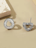 LAYA 925 Silver Stud Earrings with Zircon for Wedding