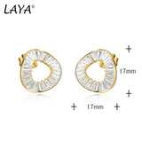 LAYA 925 Silver Stud Earrings with Zircon for Wedding